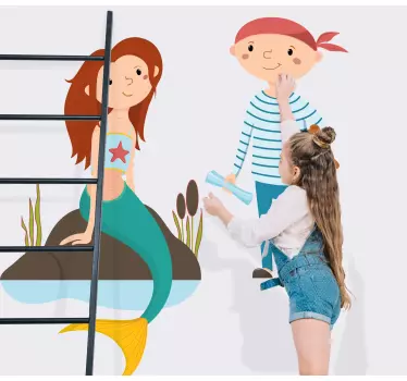 Naljepnica za djecu sirena i pirat - TenStickers