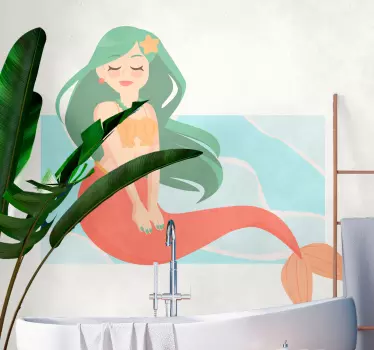 Naljepnica za djecu sirena s tekućom kosom - TenStickers