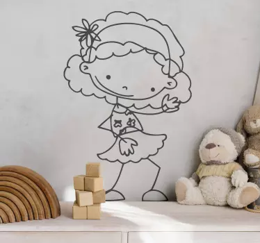 Naljepnica za djecu slatka crtana djevojčica - TenStickers