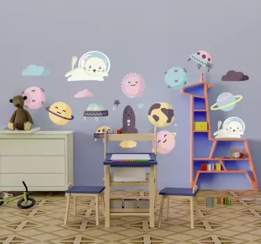 Naljepnica za djecu slatka svemirska stvorenja - TenStickers