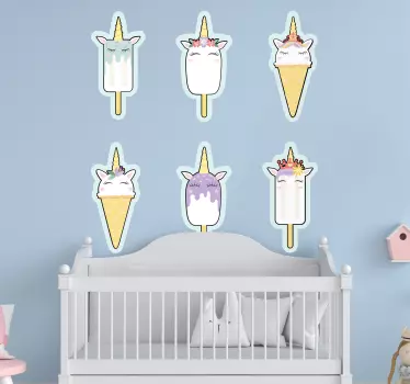 Naljepnica za djecu sladoledni jednorozi - TenStickers