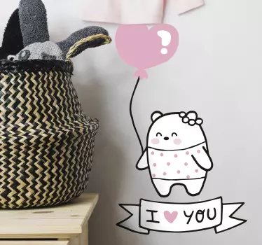 Naljepnica za djecu slatki balon u obliku srca - TenStickers