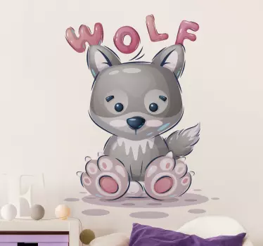 Naljepnica za djecu slatki crtani vuk - TenStickers