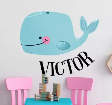 Naljepnica za djecu slatki hiroviti kit - TenStickers