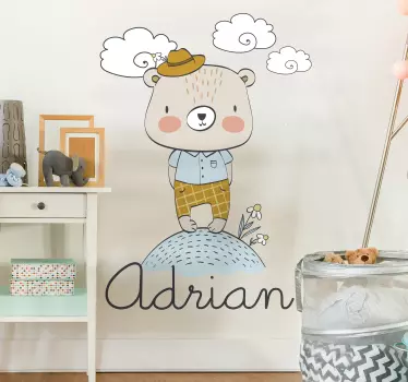 Naljepnica za djecu slatki lik medvjeda - TenStickers