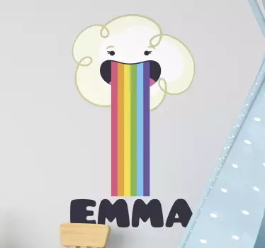 Naljepnica za djecu slatki oblak s duškom duge - TenStickers