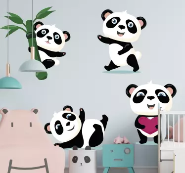 Naljepnica za djecu slatki panda likovi - TenStickers