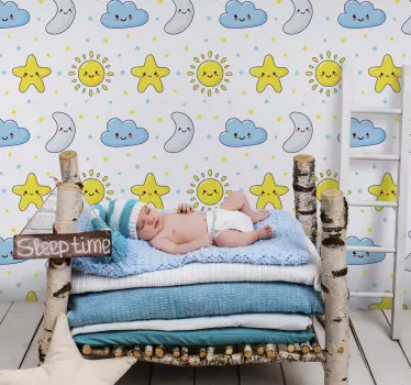 Naljepnica za djecu slatki pospani mjesec - TenStickers