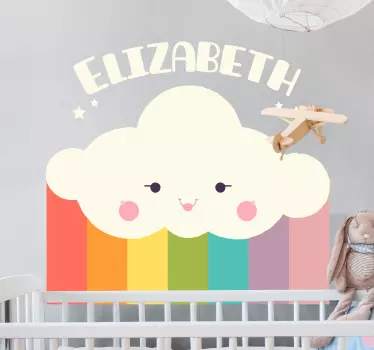 Naljepnica za djecu slatki sretni oblak - TenStickers