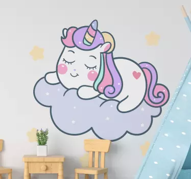 Naljepnica za djecu slatki uspavani jednorog - TenStickers