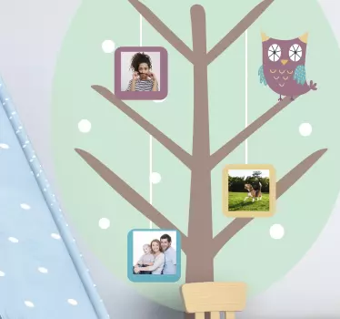 Naljepnica za djecu slatko stablo sove - TenStickers