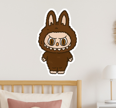 Naljepnica za djecu smeđa lutka čudovište - TenStickers