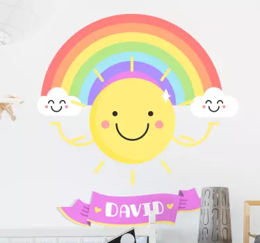 Naljepnica za djecu sretan sunčev emblem - TenStickers