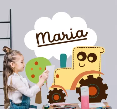 Naljepnica za djecu sretna scena traktora - TenStickers