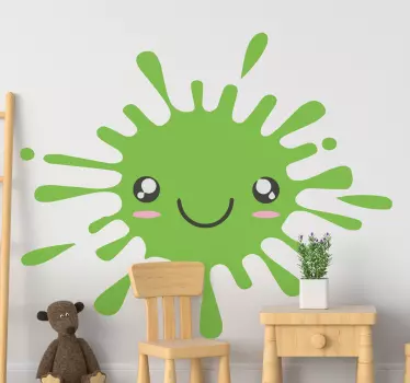 Naljepnica za djecu sretna zelena prskanja - TenStickers