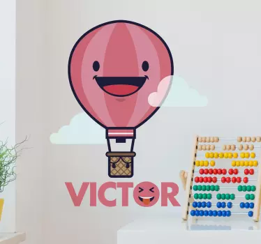 Naljepnica za djecu sretni balon na vrući zrak - TenStickers