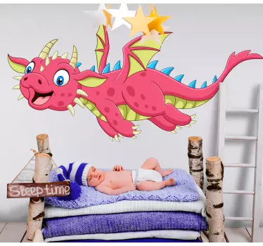 Naljepnica za djecu sretni leteći zmaj - TenStickers