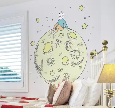 Naljepnica za djecu sretni mjesec dečko - TenStickers