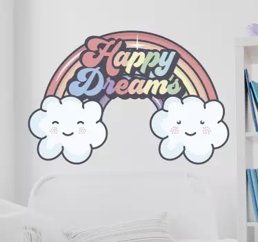 Naljepnica za djecu sretni snovi dugini oblaci - TenStickers
