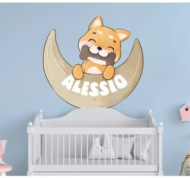 Naljepnica za djecu sretni štene s kosti - TenStickers