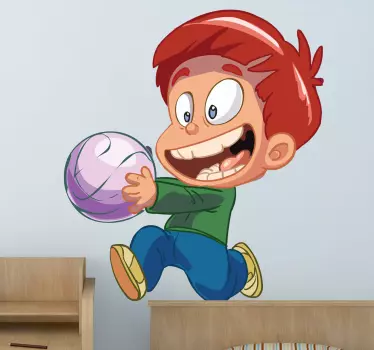 Naljepnica za djecu sretno dijete koje se igra - TenStickers