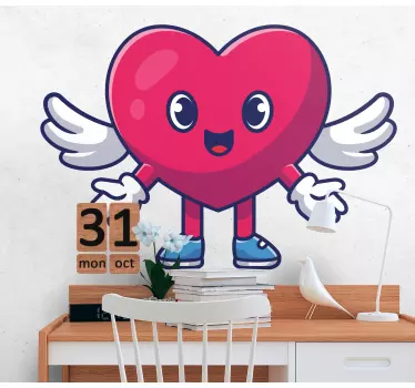 Naljepnica za djecu sretno krilato srce - TenStickers