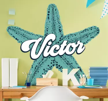 Naljepnica za djecu starfish s imenom po izboru - TenStickers