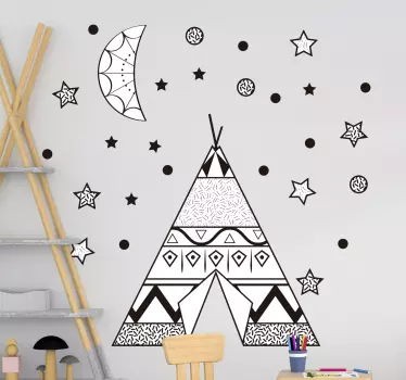 Naljepnica za djecu teepee s zvijezdama - TenStickers