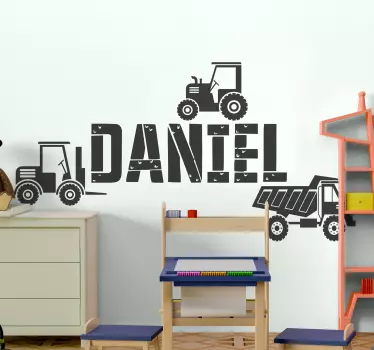 Naljepnica za djecu tema građevinskih vozila - TenStickers