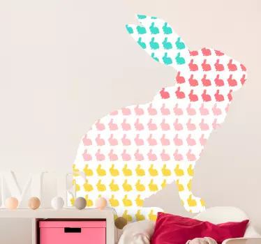 Naljepnica za djecu u obliku šarene zecice - TenStickers