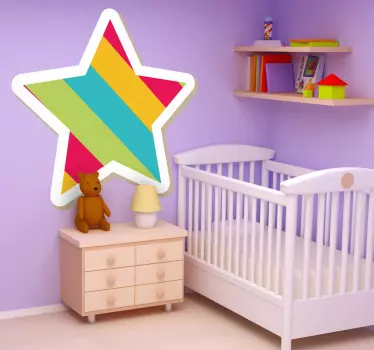 Naljepnica za djecu u obliku šarene zvijezde - TenStickers
