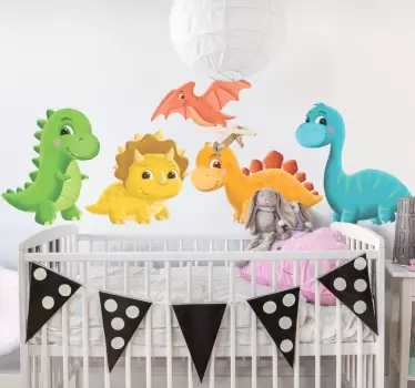 Naljepnica za djecu u šarenoj temi dinosaura - TenStickers