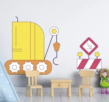 Naljepnica za djecu uzbuđenje građevinskih vozila - TenStickers