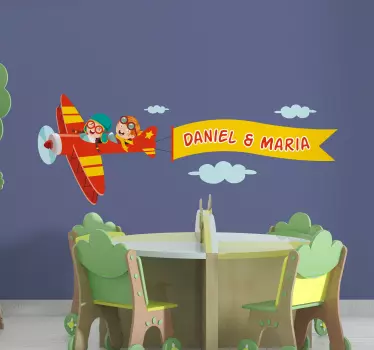 Naljepnica za djecu vesela avantura avijatičara - TenStickers