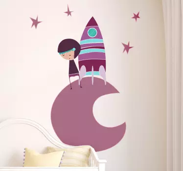 Naljepnica za djecu vesela avantura raketom - TenStickers