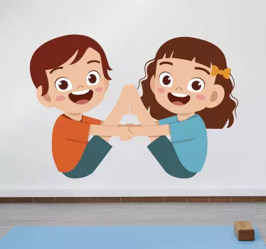 Naljepnica za djecu vesela djeca u igri - TenStickers