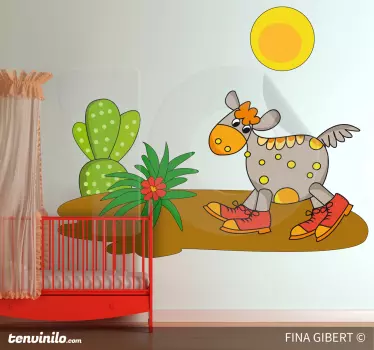 Naljepnica za djecu vesela šetajuća krava - TenStickers