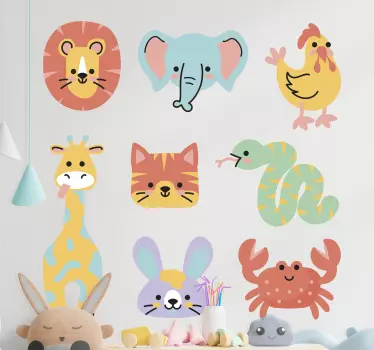 Naljepnica za djecu veseli likovi stvorenja - TenStickers
