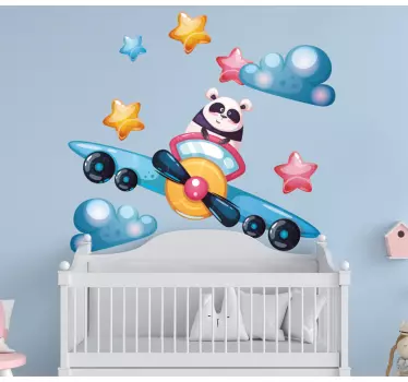 Naljepnica za djecu veseli panda pilot - TenStickers