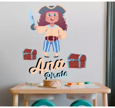 Naljepnica za djecu veseli piratski lik - TenStickers