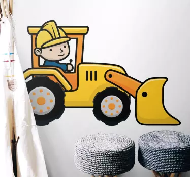 Naljepnica za djecu veselo građevinsko vozilo - TenStickers