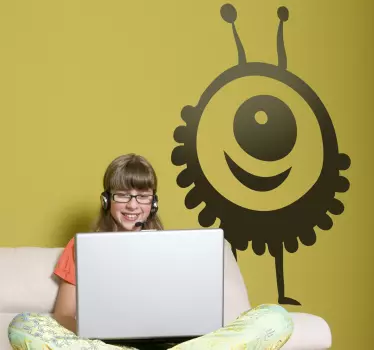 Naljepnica za djecu veselo lice čudovišta - TenStickers