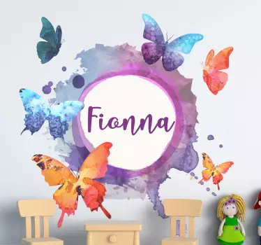 Naljepnica za djecu vibrantna kompozicija leptira - TenStickers