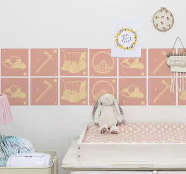 Naljepnica za djecu vintage elementi za djecu - TenStickers