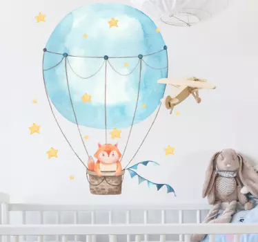 Naljepnica za djecu vožnja balonom na vrući zrak - TenStickers
