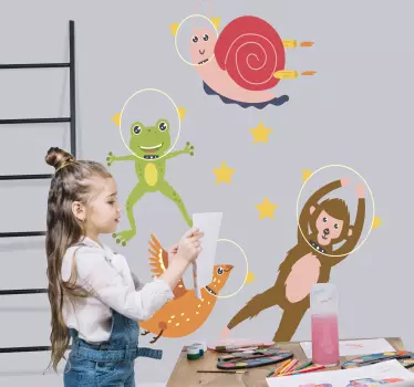 Naljepnica svemira zabavne životinje prijatelji - TenStickers