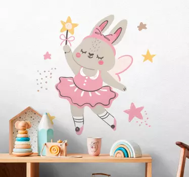 Naljepnica za djecu baletni zec u plesu - TenStickers