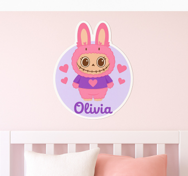 Naljepnica za djecu zeko čudovište s imenom - TenStickers