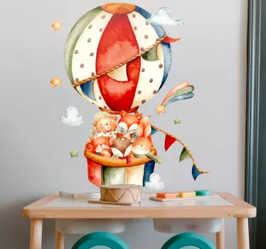 Naljepnica za djecu živahni balon na vrući zrak - TenStickers