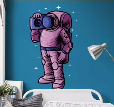 Naljepnica svemira radoznali astronaut u istraživanju - TenStickers
